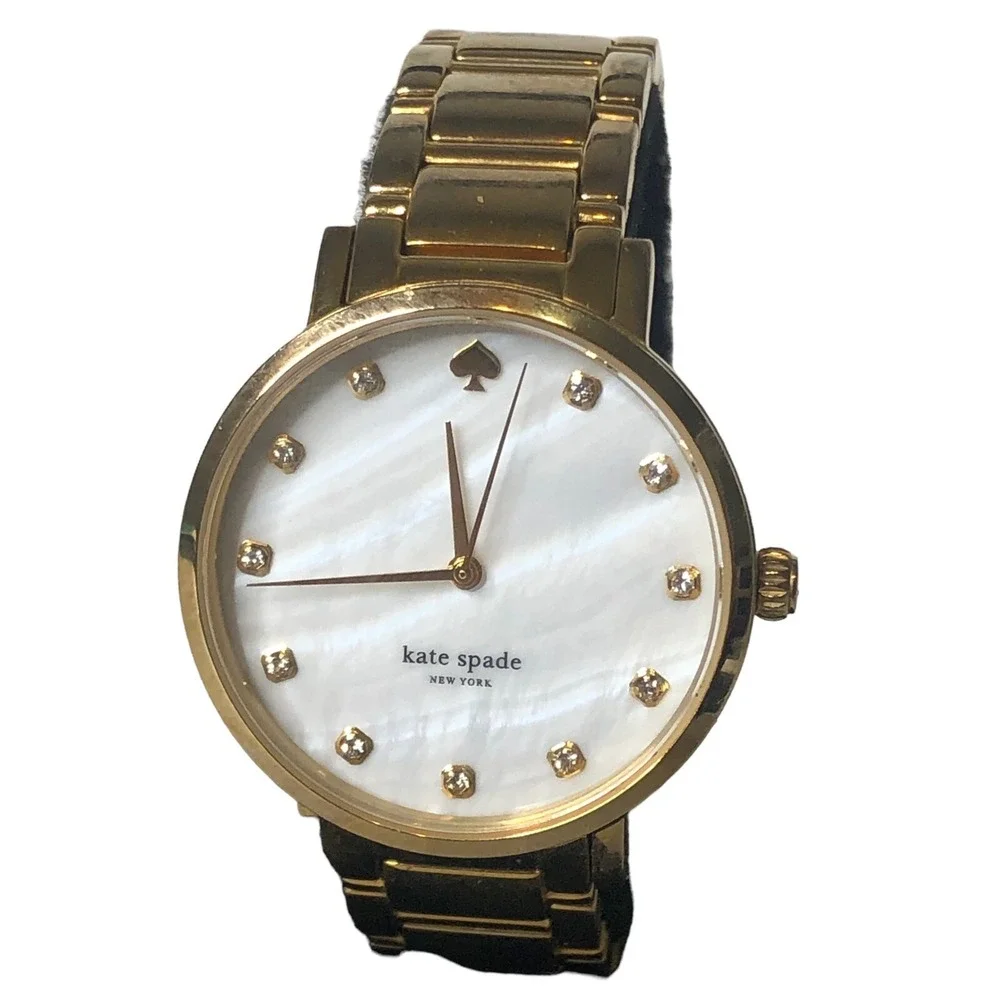 Kate Spade New York Gold Tone Mother of Pearl Crystal Accent‎ Watch